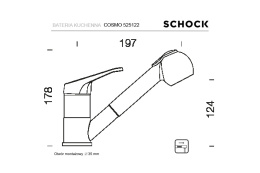 Schock COSMO 525122 Bateria Zlewozmywakowa Z Wyciąganą Wylewką Kolor Alpina