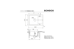 Schock RONDA D-100L CRISTALITE+ Zlewozmywak Granitowy 65x50cm Kolor Moonstone