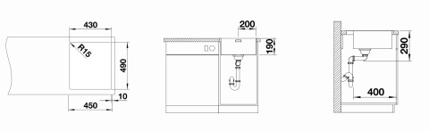 BLANCO ANDANO 400-IF/A Zlewozmywak Stal polerowana 50x44 korek auto InFino, PushControl 525244 BLANCO ANDANO 400-IF/A Zlewozmywak Stal polerowana 50x44 korek auto InFino, PushControl 525244