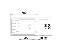 BLANCO ELON XL 6 S Zlewozmywak Granitowy Silgranit PuraDur Czarny odwracalny 78x50 InFino, kratka ociekowa 525883