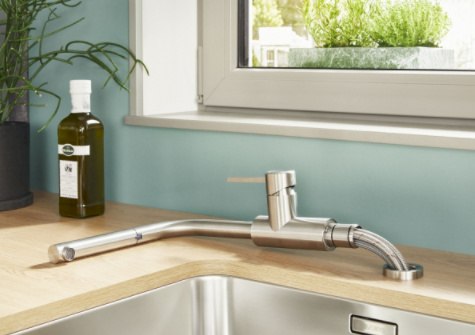 BLANCO LANORA-F Bateria Zlewozmywakowa Podokienna Stal szczotkowana 526179