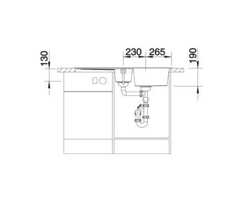 BLANCO METRA 6 S Zlewozmywak Granitowy Antracyt 100x50 odwracalny, korek auto., odsączarka stalowa 513053