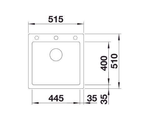 BLANCO PLEON 5 Silgranit PuraDur Zlewozmywak Granitowy Czarny 51,5x51 InFino 525951 BLANCO PLEON 5 Silgranit PuraDur Zlewozmywak Granitowy Czarny 51,5x51 InFino 525951