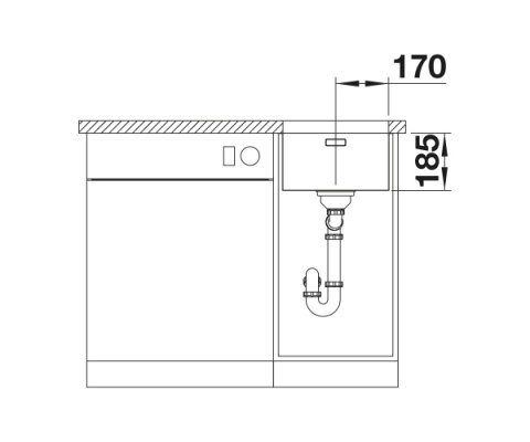 BLANCO SOLIS 340-U Komora podwieszana 44x38 Stal szczotkowana, InFino 526115 BLANCO SOLIS 340-U Komora podwieszana 44x38 Stal szczotkowana, InFino 526115