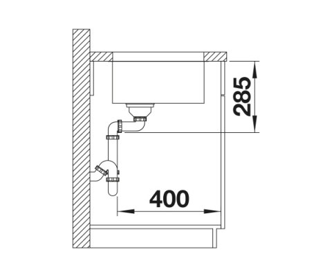 BLANCO SOLIS 400-U Komora Podwieszana 44x44 Stal szczotkowana, InFino 526117