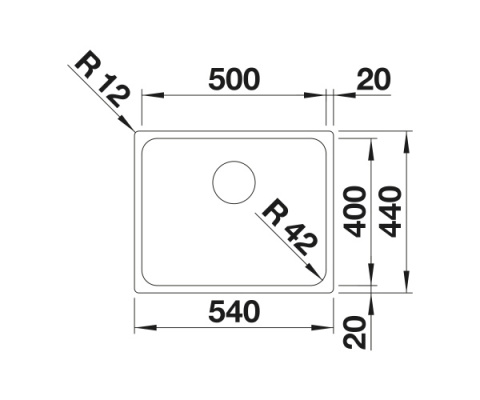 BLANCO SOLIS 500-IF Zlewozmywak Stal szczotkowana 54x44 InFino 526123