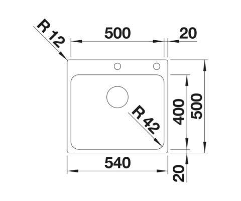 BLANCO SOLIS 500-IF/A Zlewozmywak Stal szczotkowana 54x50 korek auto., InFino, PushControl 526124