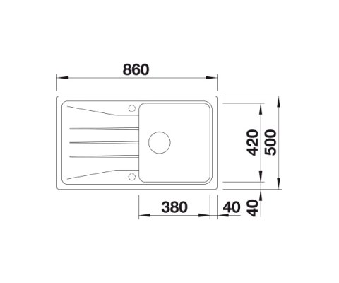 BLANCO SONA 5 S Silgranit Zlewozmywak Granitowy PuraDur Czarny 86x50 odwracalny 525972