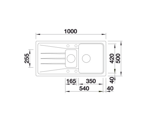 BLANCO SONA 6 S Zlewozmywak Granitowy 100x50 Czarny odwracalny 525975