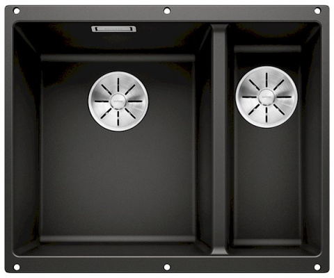 BLANCO SUBLINE 340/160-U Zlewozmywak Granitowy 55,5x46 PuraDur Czarny lewa, InFino 525985