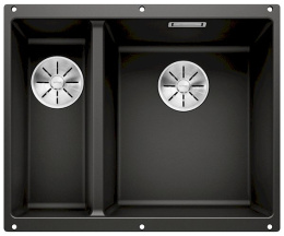 BLANCO SUBLINE 340/160-U Zlewozmywak Granitowy 55,5x46 PuraDur Czarny, prawa, InFino 525986