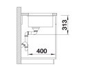 BLANCO SUBLINE 400-U Silgranit Zlewozmywak Granitowy PuraDur Czarny 46x43 InFino 525990