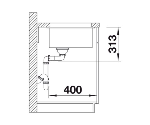 BLANCO SUBLINE 400-U Silgranit Zlewozmywak Granitowy PuraDur Czarny 46x43 InFino 525990