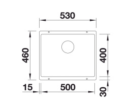 BLANCO SUBLINE 500-U Silgranit PuraDur Czarny InFino 525995