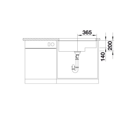 BLANCO SUBLINE 700-U Level Zlewozmywak Granitowy Czarny 73x46 InFino 526004