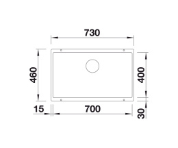BLANCO SUBLINE 700-U Zlewozmywak Granitowy 73x46 Czarny, InFino 526001