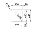 BLANCO SUPRA 400-IF Zlewozmywak Stal szczotkowana 44x44 526350