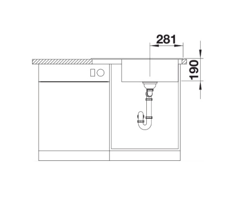 BLANCO ZENAR XL 6 S Compact Zlewozmywak Granitowy 78x51 Czarny prawy, korek auto., InFino 526052