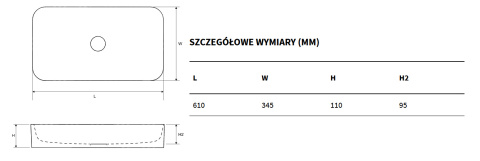 Actima Cori 61 Umywalka nablatowa CEAC.3301.610.WH Actima Cori 61 Umywalka nablatowa CEAC.3301.610.WH