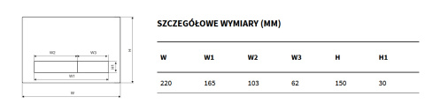 Excellent Gravio Przycisk spłukujący do WC Chrom INEX.GR220.150.CR Excellent Gravio Przycisk spłukujący do WC Chrom INEX.GR220.150.CR
