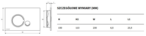 Excellent Ringo Przycisk spłukujący do WC Biały INEX.RI230.150.WH Excellent Ringo Przycisk spłukujący do WC Biały INEX.RI230.150.WH