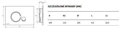 Excellent Ringo Przycisk spłukujący do WC INEX.RI230.150.CR Excellent Ringo Przycisk spłukujący do WC INEX.RI230.150.CR