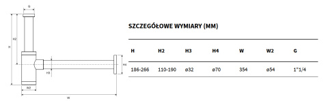 Excellent Syfon D54 Umywalkowy butelkowy Biały INEX.2018WH Excellent Syfon D54 Umywalkowy butelkowy Biały INEX.2018WH