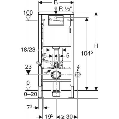 Geberit Duofix Basic stelaż podtynkowy do miski wiszącej 111170001 Geberit Duofix Basic stelaż podtynkowy do miski wiszącej 111170001