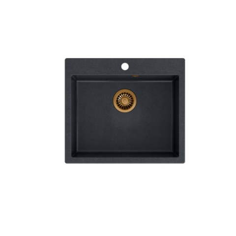 Quadron MORGAN 110 GraniteQ Zlewozmywak Granitowy 57x50cm black diamond/elementy miedziane HB8304U8-C1_P2O Quadron MORGAN 110 GraniteQ Zlewozmywak Granitowy 57x50cm black diamond/elementy miedziane HB8304U8-C1_P2O