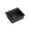 Quadron MORGAN 110 GraniteQ Zlewozmywak Granitowy 57x50cm black diamond/elementy miedziane HB8304U8-C1_P2O