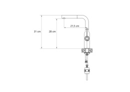 Quadron ANGELINA Bateria Zlewozmywakowa Pull out SteelQ snow white mat/Nano PVD złoty 3573500_WHMPVDG1