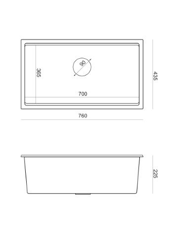 Quadron CLARK 760 Zlewozmywak Granitowy 76x43,5cm GraniteQ Hard Rock alabaster BM7643221U-WH-BS