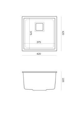 Quadron DAVID 40 GraniteQ Zlewozmywak Granitowy 42x42cm silver stone/elementy miedziane HQD4242U5-C1