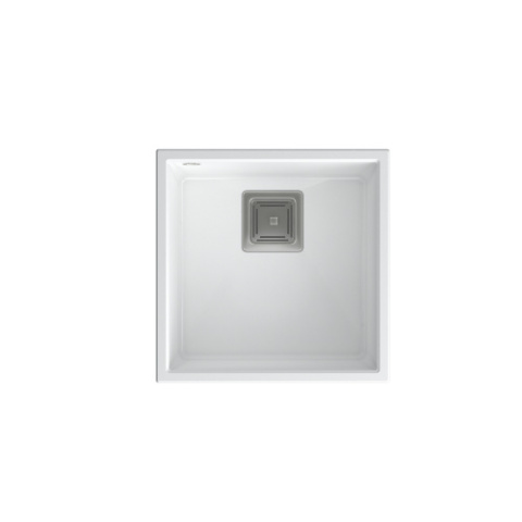 Quadron DAVID 40 GraniteQ Zlewozmywak Granitowy 42xc42cm snow white/elementy stalowe HQD4242U1-BS Quadron DAVID 40 GraniteQ Zlewozmywak Granitowy 42xc42cm snow white/elementy stalowe HQD4242U1-BS