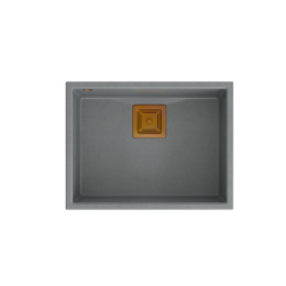 Quadron DAVID 50 GraniteQ Zlewozmywak Granitowy 55x42cm silver stone/elementy miedziane HQD5542U5-C1