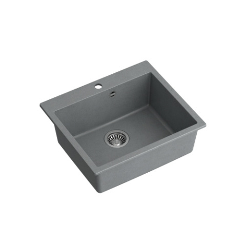 Quadron MORGAN 110 GraniteQ Zlewozmywak Granitowy 57x50cm silver stone/elementy stalowe HB8304U5-BS_P2O