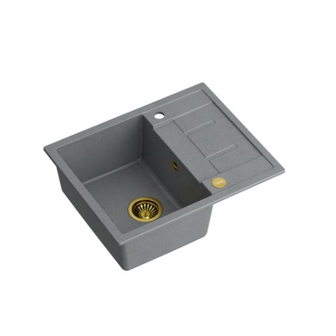 Quadron MORGAN 116 GraniteQ Zlew Granitowy 62x50cm silver stone/elementy złote HB8210U5-G1_P2O Quadron MORGAN 116 GraniteQ Zlew Granitowy 62x50cm silver stone/elementy złote HB8210U5-G1_P2O