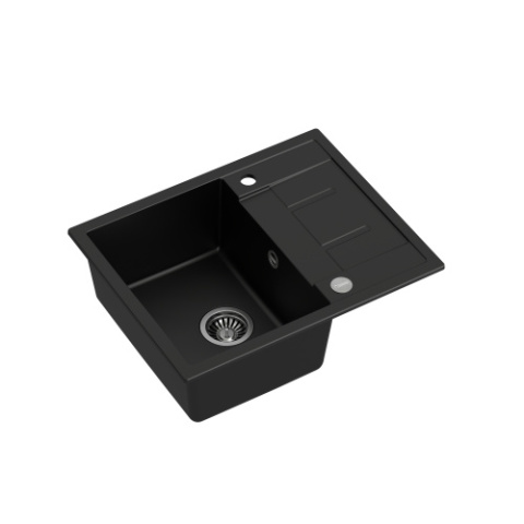 Quadron MORGAN 116 GraniteQ Zlewozmywak Granitowy 62x50cm pure carbon/elementy stalowe HB8210U7-BS_P2O Quadron MORGAN 116 GraniteQ Zlewozmywak Granitowy 62x50cm pure carbon/elementy stalowe HB8210U7-BS_P2O