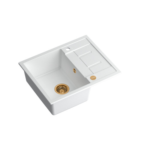 Quadron MORGAN 116 GraniteQ Zlewozmywak Granitowy 62x50cm snow white/elementy miedziane HB8210U1-C1_P2O Quadron MORGAN 116 GraniteQ Zlewozmywak Granitowy 62x50cm snow white/elementy miedziane HB8210U1-C1_P2O