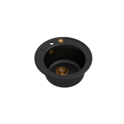 Quadron MORGAN 210 GraniteQ Zlewozmywak Granitowy 51x51cm spure carbon/elementy miedziane HB8301U7-C1_P2O Quadron MORGAN 210 GraniteQ Zlewozmywak Granitowy 51x51cm spure carbon/elementy miedziane HB8301U7-C1_P2O