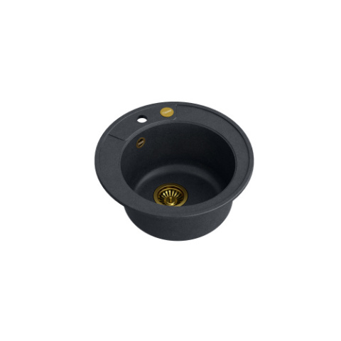 Quadron MORGAN 210 GraniteQ Zlewozmywak Granitowy 51x51cm black diamond/elementy złote HB8301U8-G1_P2O Quadron MORGAN 210 GraniteQ Zlewozmywak Granitowy 51x51cm black diamond/elementy złote HB8301U8-G1_P2O