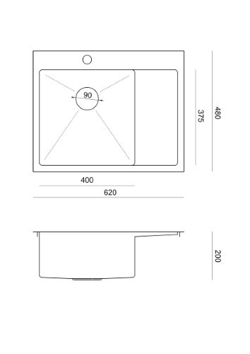 Quadron RUSSEL 116 SteelQ Zlewozmywak Stalowy prawy 62x48cm stal szczotkowana HB7911-RBS