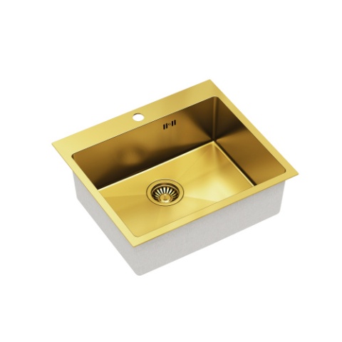 Quadron RUSSEL Zlewozmywak Stalowy 55x48cm 110 SteelQ PVD złoty HB7910PVDBSG1
