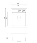 Quadron JOHNNY 100 zlewozmywak granitowy czarny z/o (43x50x20) z zaślepką stal szlachetna HCQJ4350CZK