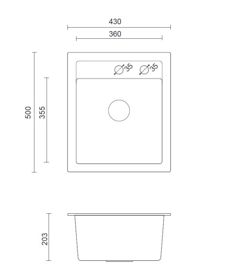 Quadron JOHNNY 100 zlewozmywak granitowy czarny z/o (43x50x20) z zaślepką stal szlachetna HCQJ4350CZK Quadron JOHNNY 100 zlewozmywak granitowy czarny z/o (43x50x20) z zaślepką stal szlachetna HCQJ4350CZK