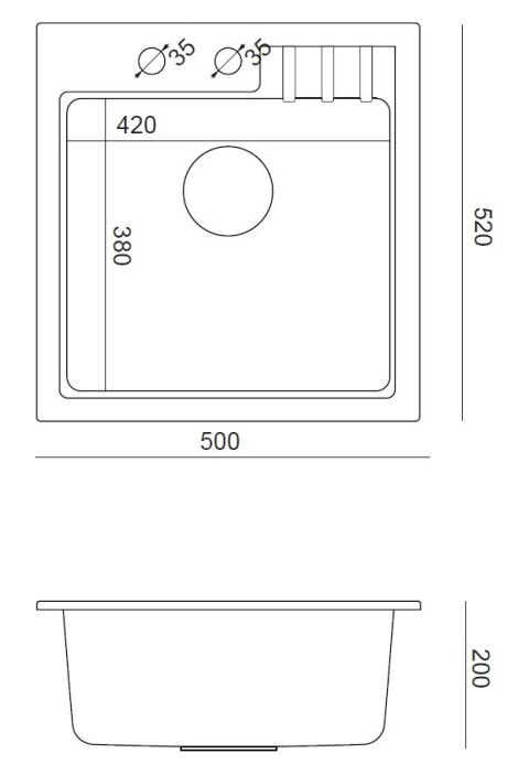 Quadron PETER 110 zlewozmywak granitowy VERY BLACK - czarny mat 1-komorowy z/o (50x52x20) z syfonem i zaślepką HCQP5052BLM Quadron PETER 110 zlewozmywak granitowy VERY BLACK - czarny mat 1-komorowy z/o (50x52x20) z syfonem i zaślepką HCQP5052BLM