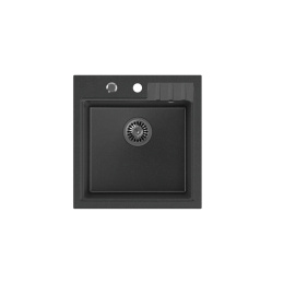Quadron PETER 110 zlewozmywak granitowy czarny 1-komorowy z/o (50x52x20) z syfonem i zaślepką HCQP5052CZK