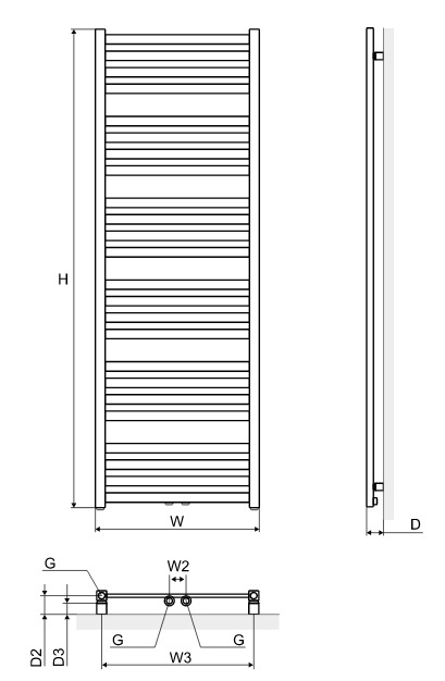Excellent Horos 146 Grzejnik łazienkowy 146x50cm czarny mat GREX.HO146.BL