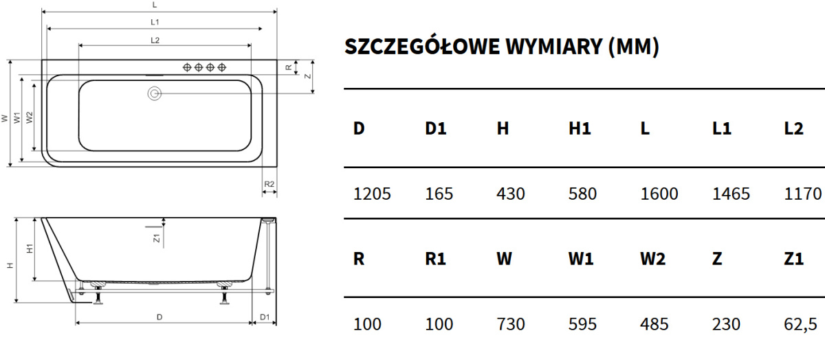 Excellent Lila 2.0 Power LED 160x73cm Wanna narożna prawa przyścienna z podwodnym oświetleniem WAEX.LIL2.LED4160PWHN Excellent Lila 2.0 Power LED 160x73cm Wanna narożna prawa przyścienna z podwodnym oświetleniem WAEX.LIL2.LED4160PWHN