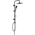 Laveo Drop zestaw prysznicowy ścienny z deszczownicą czarny PL570KX